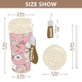 thumbnail image 2 of 500ml Stainless Steel Coffee Mug with Portable Beige Strap Vacuum Insulated Ceramic Coated Coffee Tumbler Cat with A Bow Tie, 2 of 8