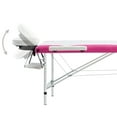 thumbnail image 4 of vidaXL 3-Zone Foldable Massage Table Aluminium White and Pink, 4 of 5