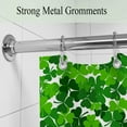 thumbnail image 5 of St. Patrick''s Day Shower Curtain, Green Clover Shamrock Leaf Decor Fabric Shower Curtains, Irish Green White Bathroom Shower Curtain Set with Hooks 72 x 72 Inches, 5 of 7