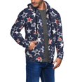 thumbnail image 2 of Uemuo USA Stars for Men's Fashion Full-zip Hoodies & Sweatshirts with Kangaroo Pocket, Zip-up Hooded Sweatshirt, Moisture Wicking & Breathable-Large, 2 of 5