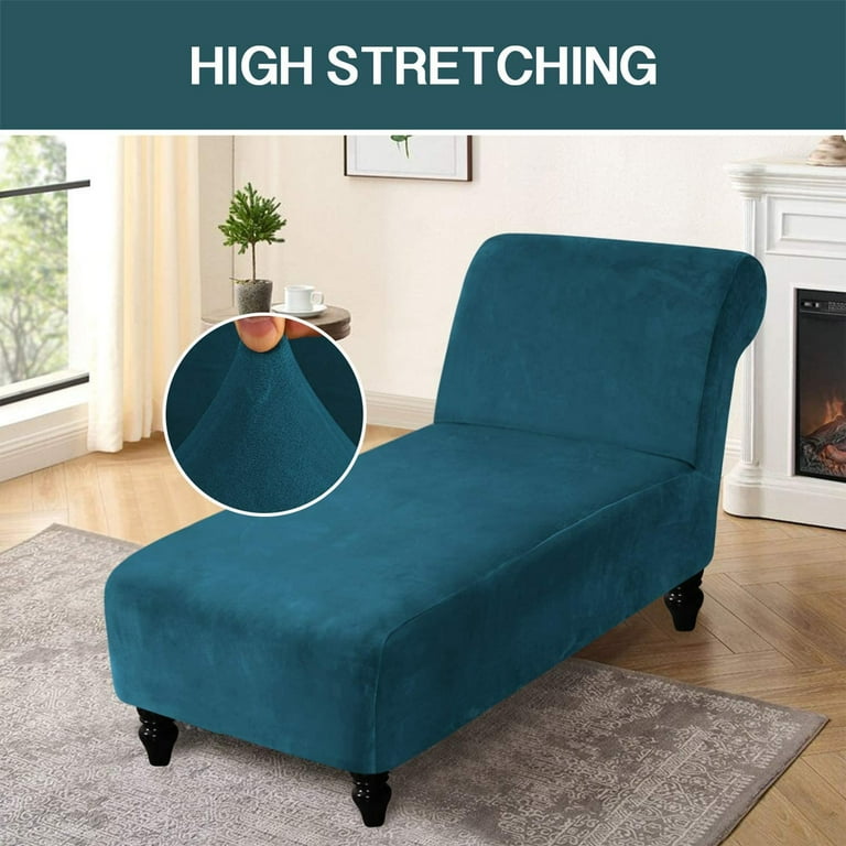 Chaise Lounge Cover Velvet Chaise Longue Slipcover Armless Lounge