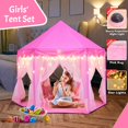 thumbnail image 2 of Tienda de campaña Princess Senodeer con alfombra, luces de estrella y luz nocturna, 2 of 7