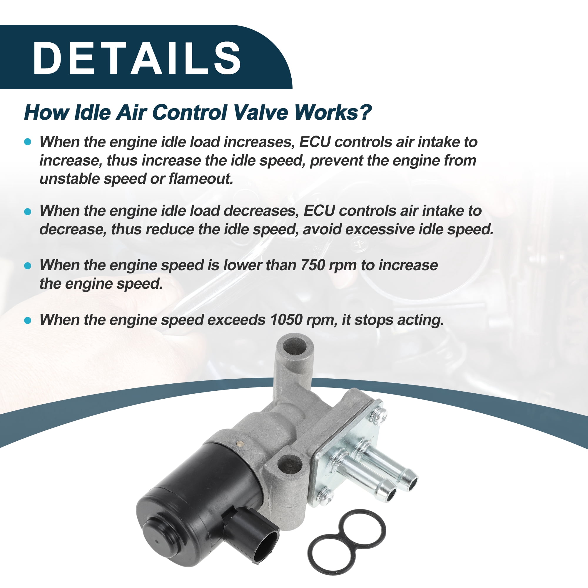 Car Idle Air Control Valve for Acura Integra 1992-2001 for Honda Civic 1992-1995 Replace No.1382000480 IACV Idle Valve Idle Air Control Valve
