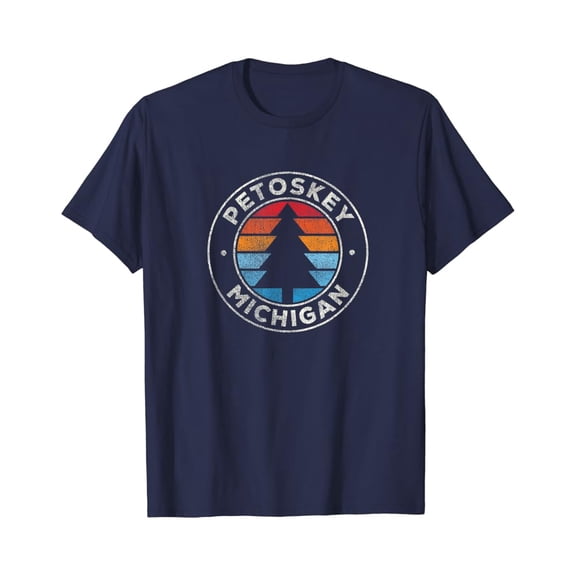 Petoskey Michigan MI Vintage Graphic Retro 70s T-Shirt