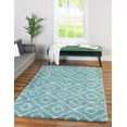 thumbnail image 4 of Unique Loom Trellis Shag Collection Area Rug - Ruth (10' x 13' Rectangle Aqua/Ivory), 4 of 9