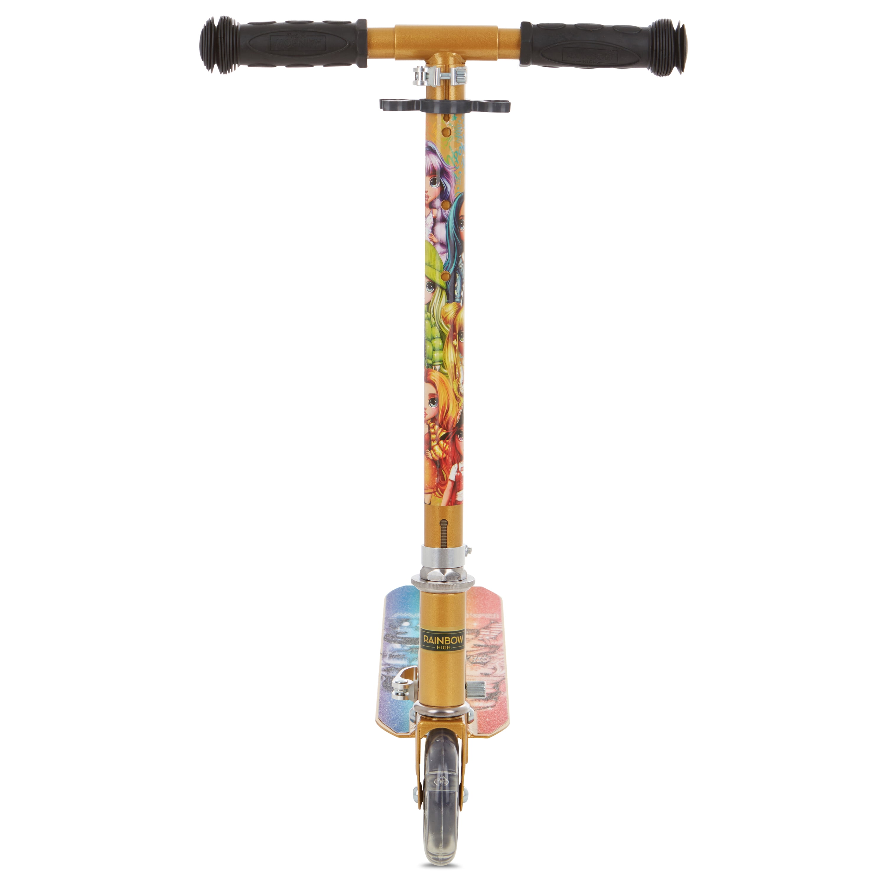 Rainbow High Licensed 2 Wheel Kick Scooter with Light-up Wheels and Rear Break for Kids
