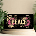 thumbnail image 6 of 1 Pcs 2D Flat License Plate Covers & Frames, PEACE with Floral Design For Decorative Front, Waterproof For Decoration Aluminum License Plate Covers & Frames Cover For Men Women, 12" X 6", 6 of 7