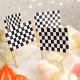 thumbnail image 4 of 150 piezas de adornos para tartas con banderas de competición, decoración creativa de madera para tartas, color blanco y negro, 4 of 7