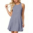 thumbnail image 5 of Tsivenald Casual Summer Dresses for Women Sleeveless Crew Neck Striped Mini Dress with Side Pockets Loose Swing Tunic Dress, 5 of 6