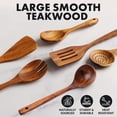 thumbnail image 3 of Juego de cucharas de madera Zulay Kitchen extra grandes de madera de teca, 6 piezas, 3 of 9