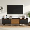 thumbnail image 4 of Noble House Meuble TV, Planche Basse avec Trois Portes, texture Fine. Noir, 4 of 9