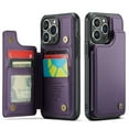 thumbnail image 2 of Dteck for iPhone 14 Pro Case with Card Holder, Magnetic Durable Leather Wallet Case for Women Men with RFID Blocking Kickstand Shockproof Cover for iPhone 14 Pro,Purple, 2 of 10