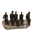 thumbnail image 1 of Sagebrook Home 15" 5 Sitting Men Sculpture, Bronze, 1 of 1
