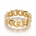 thumbnail image 2 of 304 Stainless Steel Rings Curb Chain Ring Wide Rings Gold Size 7-9 17Mm 7Mm&nbsp; A45, 2 of 2
