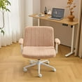 thumbnail image 4 of CZMJY Criss Cross Chair with Adjustable Flip-Up Arms,Cross Legged Chair with Wheels, Extra Wide Office Chair,Cozy Desk Chair for Home Office, Vanity, Apartment,Chenille Velvet,Orange, 4 of 11