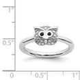 thumbnail image 6 of 925 Sterling Silver Stackable Expressions Polished Onyx Owl Ring Size: 8; for Adults and Teens; for Women and Men, 6 of 6
