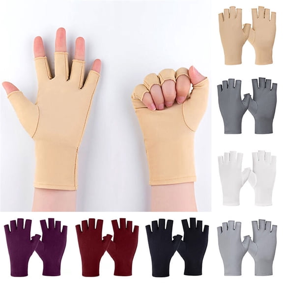 Ice Silk Half-finger Gloves Sunscreen Gloves Summer Stretch Thin Semi-Finger Driving Gloves Anti-ultraviolet Half-finger Glovesa ,Easy to Wear