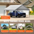 thumbnail image 2 of VEVOR Carport Replacement Canopy Cover 13 x 20 ft, Garage Top Tent Shelter Tarp Heavy-Duty Waterproof & UV Protected, Easy Installation with Ball Bungees,Grey (Only Top Cover, Frame Not Include), 2 of 9