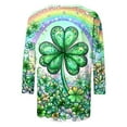 thumbnail image 5 of HOMBOM Womens Spring St.Patricks Day Shirts Irish Graphic Tees Shamrock Print Casual Yellow 3/4 Sleeve Tops for Women Crewneck, 5 of 5