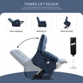 thumbnail image 6 of JONPONY Lagre Power Lift Recliner Chair for Elderly with Heat and Massage, Lay Flat Assist Recliner with Side Pocket for Living Room，Blue, 6 of 13