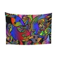 thumbnail image 1 of ZICANCN Funny Tapestry for Bedroom Aesthetic,Fox Doodle Psychedelic Pattern Wall Tapestry for Living Room 60x40 Inches, 1 of 8