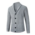 thumbnail image 1 of Chaqueta de suéter de manga larga con cierre de botón informal para hombre Pompotops oipoqjl39980, 1 of 7