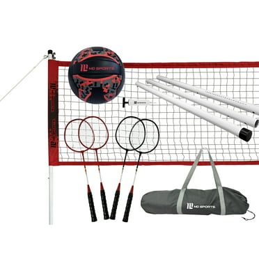 Competitor Volleyball & Badminton Combo Net Set with Steel Poles by MD Sports