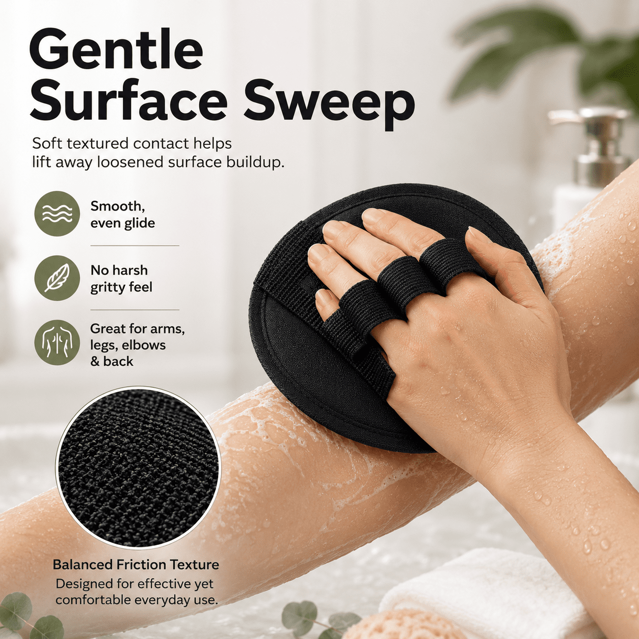 Vivanchor Exfoliating Glove, Textured Finish Paired with a Flexible Design, Flexible Design and Easy to Rinse, Quick-Drying and Portable Material, Soak in Warm Water Before Use, Ideal for Bathing