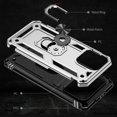 thumbnail image 4 of Allytech Rugged Case for iPhone 15 Pro, Military Grade Protection Shockproof Non-Slip Cover with Metal Rotatable Ring Stand, Magnetic Car Mount Holder Fashion Case for iPhone 15 Pro - Silver, 4 of 7