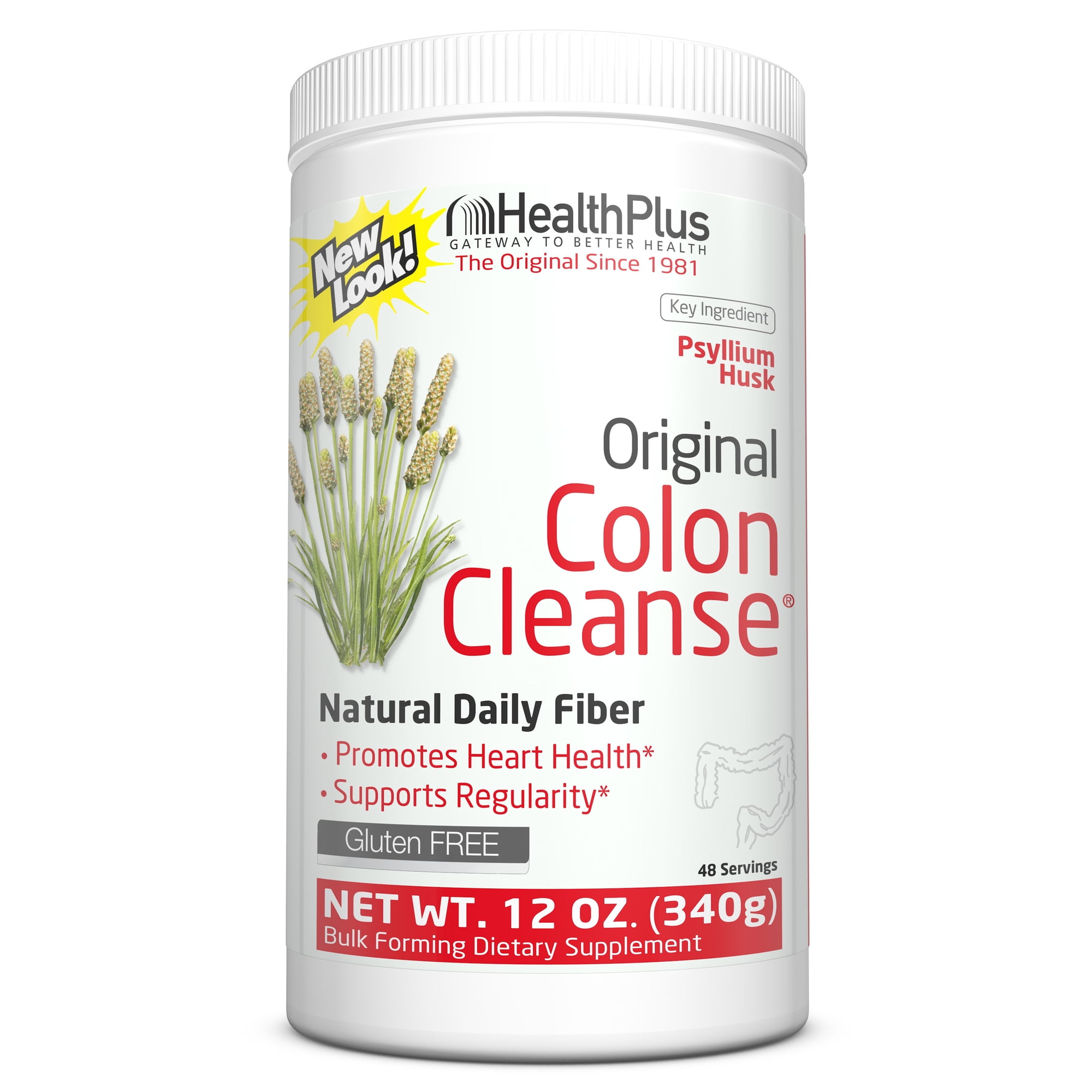 Health Plus Original Colon Cleanse Psyllium Husk 12 oz (Pack of 6)