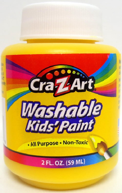 CraZArt Washable kids Paint Yellow 2 Oz