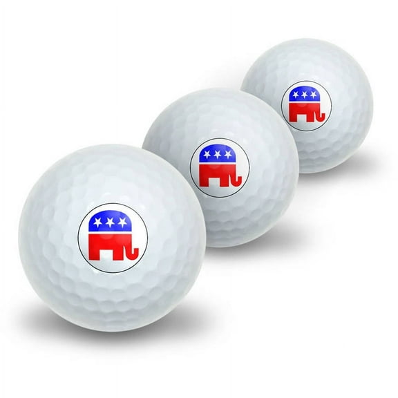 Republican Elephant Novelty Golf Balls, 3pk