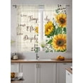 thumbnail image 4 of Sheer Curtains 72 Inches Long 2 Panels Set for Bedroom, Yellow Sunflower Semi Sheer Curtains for Windows, Summer Botanical Elegant Pastoral Floral Voile Window Treatments Rod Pocket Curtain, 4 of 7