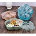 thumbnail image 2 of Flower Shape Snack Serving Tray Snacks Storage Box With Lid For Food Storage Box, Blue, 2 of 2