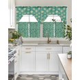 thumbnail image 5 of Teal Yellow Dandelion Kitchen Curtains Sets 24 Inch Length with Valance, Farmhouse Botanical Blossom Swag Valances and Tiers Curtain Set Drapes Swag Curtains for Living Room, Bathroom, Bedroom, Cafe, 5 of 6