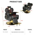 thumbnail image 4 of Barber Chair Hydraulic Reclining Salon Chair Styling Chair Hair Chair 360 Degrees Rolling Swivel Barber Chairs for Barbershop Hair Salon Spa Equipment - Black, 4 of 10