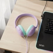 onn On-Ear Headphones with 3.5 mm Connector, Purple