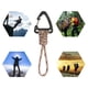 thumbnail image 3 of Gancho de cordón trenzado de cuerda de paraguas de 7 hilos para hombres/mujeres (triángulo arena camuflaje) Ehuebsd Para estrenar, 3 of 9