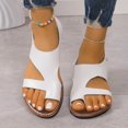 thumbnail image 2 of Modstep Summer Flat Sandals for Women Toe Ring Comfortable Walking Dressy Slides 2026 Orthopedic Leather Casual Shoes Size 7 White, 2 of 7