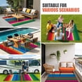thumbnail image 4 of Mexican Stripes Outdoor Rug for Patio/Deck/Porch, Non-Slip Large Area Rug 4 x 6 Ft, Blue Boho Red Green Orange Art Simple Indoor Outdoor Rugs Washable Area Rugs, Reversible Camping Rug Carpet Runner, 4 of 8