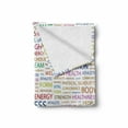thumbnail image 2 of Fitness Soft Flannel Fleece Throw Blanket, Gymnastics Psychical Activity Lifestyle Concept Words Salubrity Wellness Health, Cozy Plush for Indoor and Outdoor Use, 70" x 90", Multicolor, by Ambesonne, 2 of 6