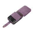 thumbnail image 5 of Decase for Samsung Galaxy Z Flip 4 5G Wallet Case (2022 Release), Shockproof PU Leather Zipper Purse with Crossbody Wristlet Strap Card Holder Cover for Galaxy Z Flip 4, Purple, 5 of 9