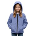 thumbnail image 5 of Big Kids Teen Hooded Zip Jacket Waterproof Windproof Long Sleeve Pocketed Outdoor Coat Fall Outerwear Ages 5-16 Purple 9 Years, 5 of 9