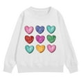 thumbnail image 4 of UACY Girls Cute Sweatshirts Heart Print Oversized Sweat Shirts Tween Preppy Clothes Fall Winter Long Sleeve Tops (White, 3-4 Years), 4 of 9