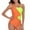 Orange, variant on Womens One Piece Swimsuit Patchwork Color Contrast Jumpsuit Tummy Control Swimwear Bathing Suit