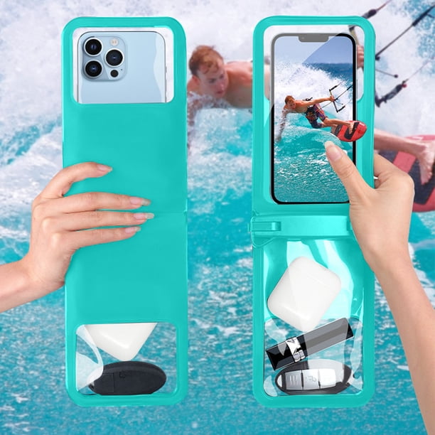 Bolsa seca del teléfono celular Espacio doble con cordón ajustable para iPhone (s) verde