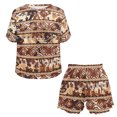 thumbnail image 4 of SEANATIVE Aztec Ethnic Geometric Women Pajamas 2 Piece Short Sleeve Shirts and Pants Size M Soft Daily Loungewear with Pockets Lightweight Sleepwear for Teen Girls, 4 of 7