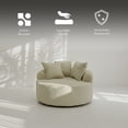 thumbnail image 3 of Ilios Innova | Sillón Circular Forli Beige, Sillón de Descanso Extra Grande con 3 Cojines, Tela Chenille Acanalada Suave, Estructura de Memory Foam, 3 of 9