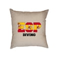 thumbnail image 1 of Spain Diving - Olympic Games - Rio - Flag Decorative Linen Throw Cushion Pillow Case with Insert, 1 of 6