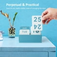 thumbnail image 5 of Wooden Block Perpetual Calendar for Desk, Daily Desktop Standing Flip Calendar with Large Display, Modern Farmhouse Aesthetic Desk Accessories for Home Office Decor, Reusable Yearly, Blue, 5 of 7